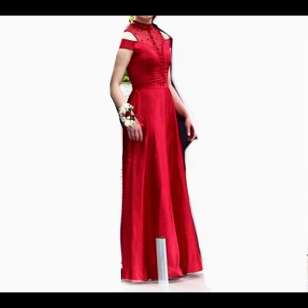 Red Satin Prom Dress